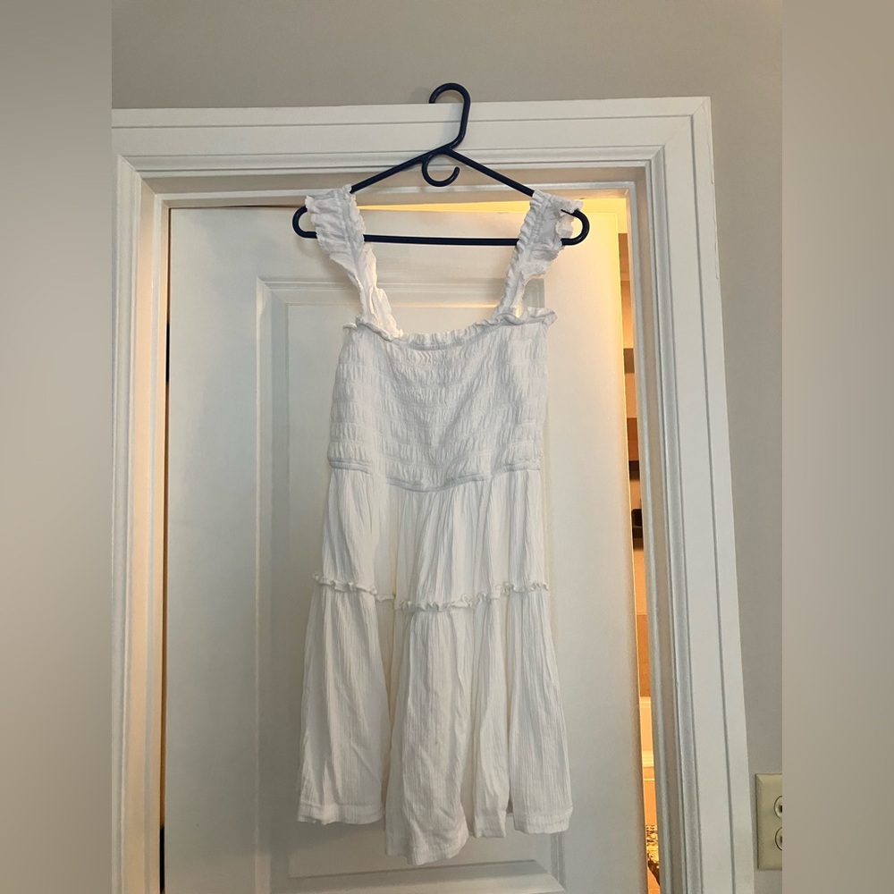Aerie Elegant White Smocked Dress